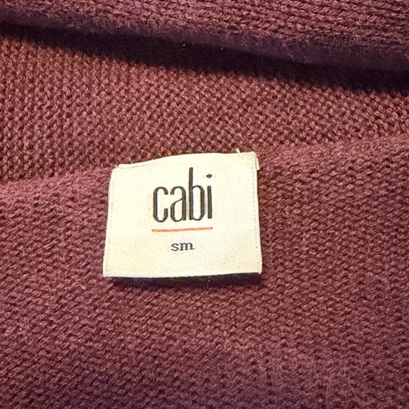 CAbi Port Fringe Wrap Cardigan Sweater Burgundy Gray - Size S - Picture 10 of 10